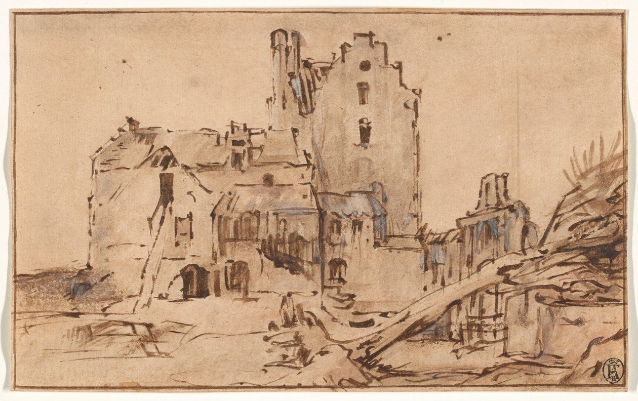 El castillo de Kostverloren en decadencia de Rembrandt van Rijn