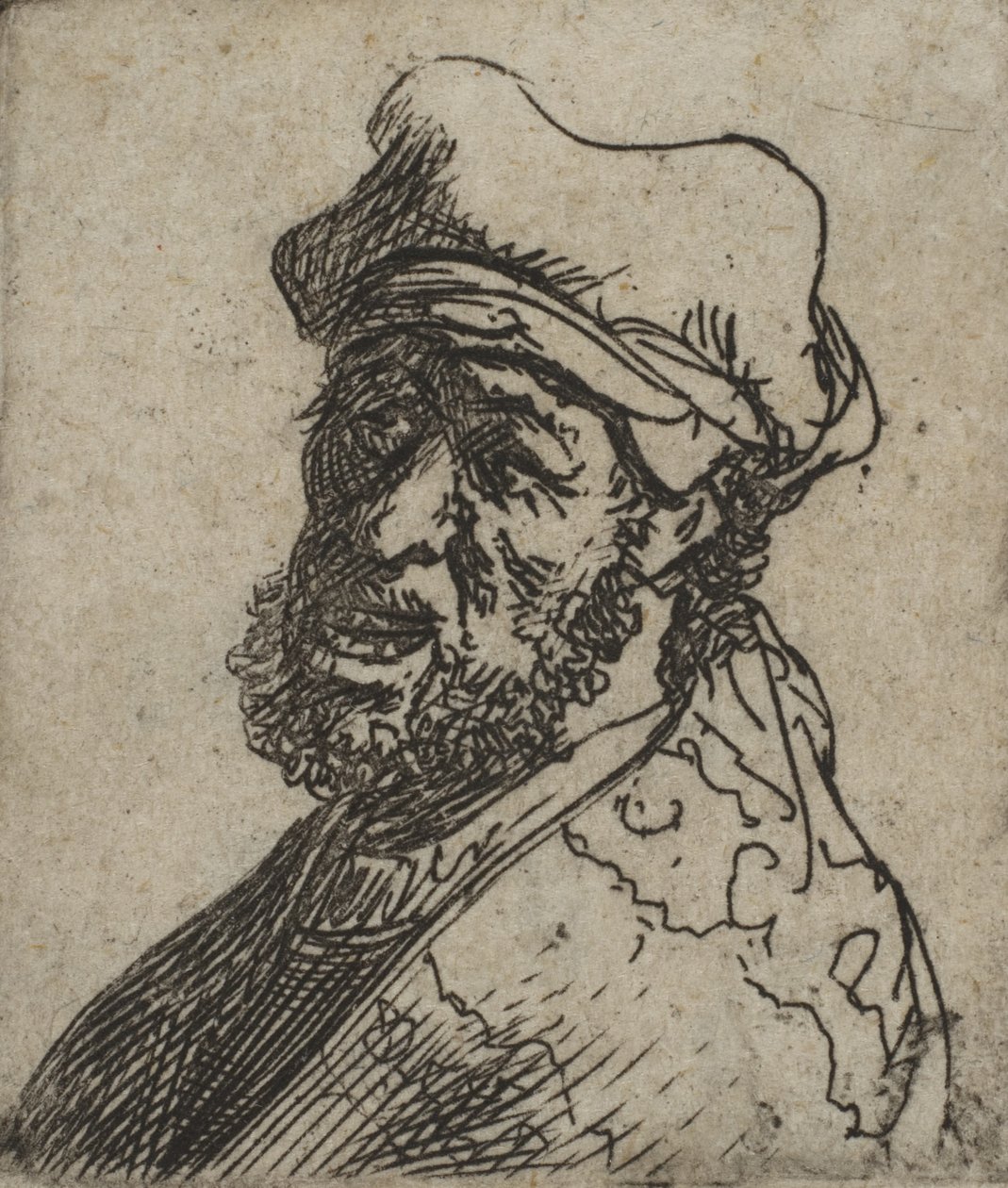 Hombre gritando, tres cuartos a la izquierda: busto, ca. 1629 de Rembrandt van Rijn