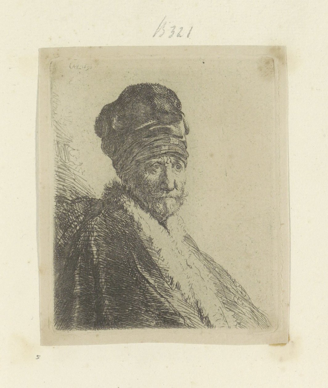 El hombre pone hoge muts Colección de ochenta y cinco grabados originales (título de la serie) de Rembrandt van Rijn