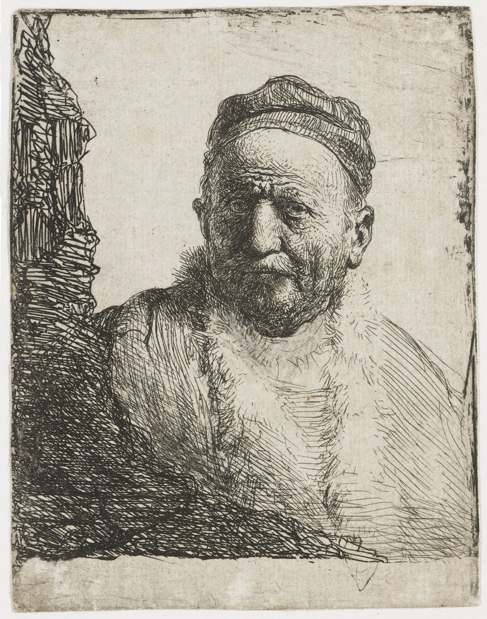 Hombre con gorro de Rembrandt van Rijn