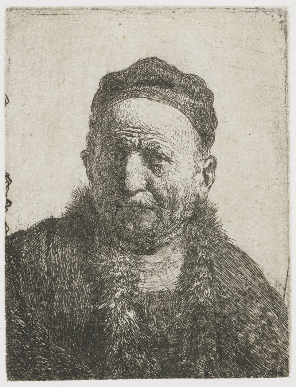 Hombre con gorro cerrado: busto (¿el padre del artista?) de Rembrandt van Rijn