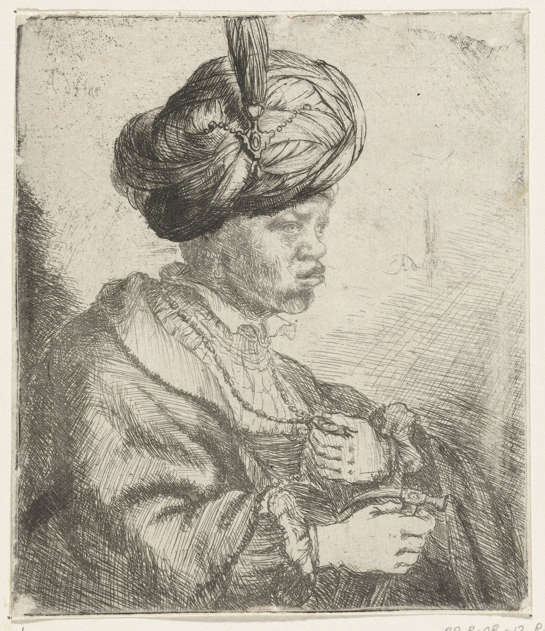 Hombre con turbante, c.1660-70 de Rembrandt van Rijn