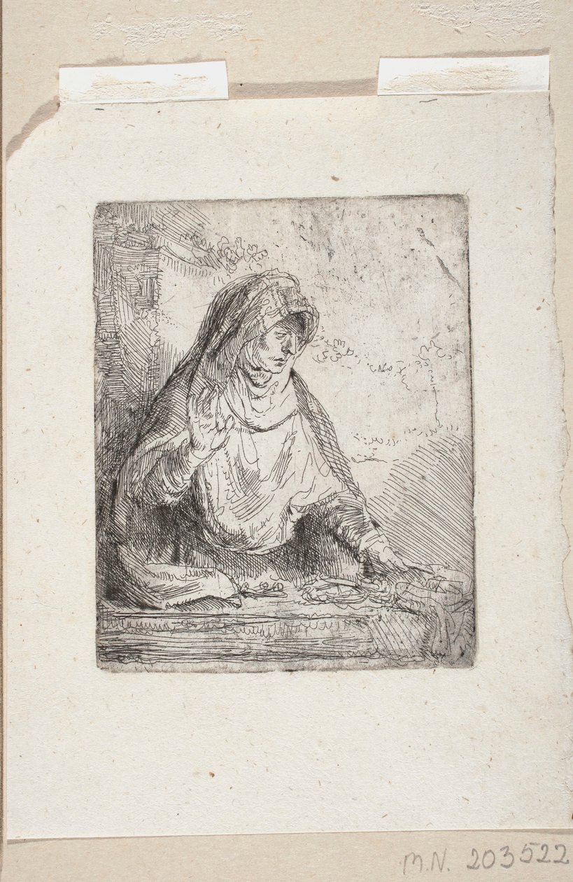 La Virgen de los Dolores con los instrumentos de la Pasión del Señor de Rembrandt van Rijn