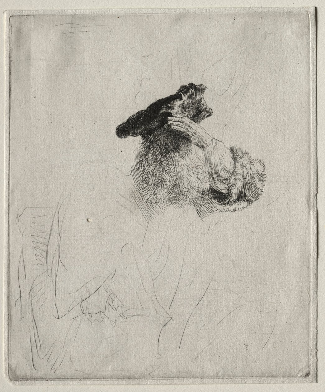 Viejo Hombre Sombreando sus Ojos con su Mano, c. 1639 de Rembrandt van Rijn