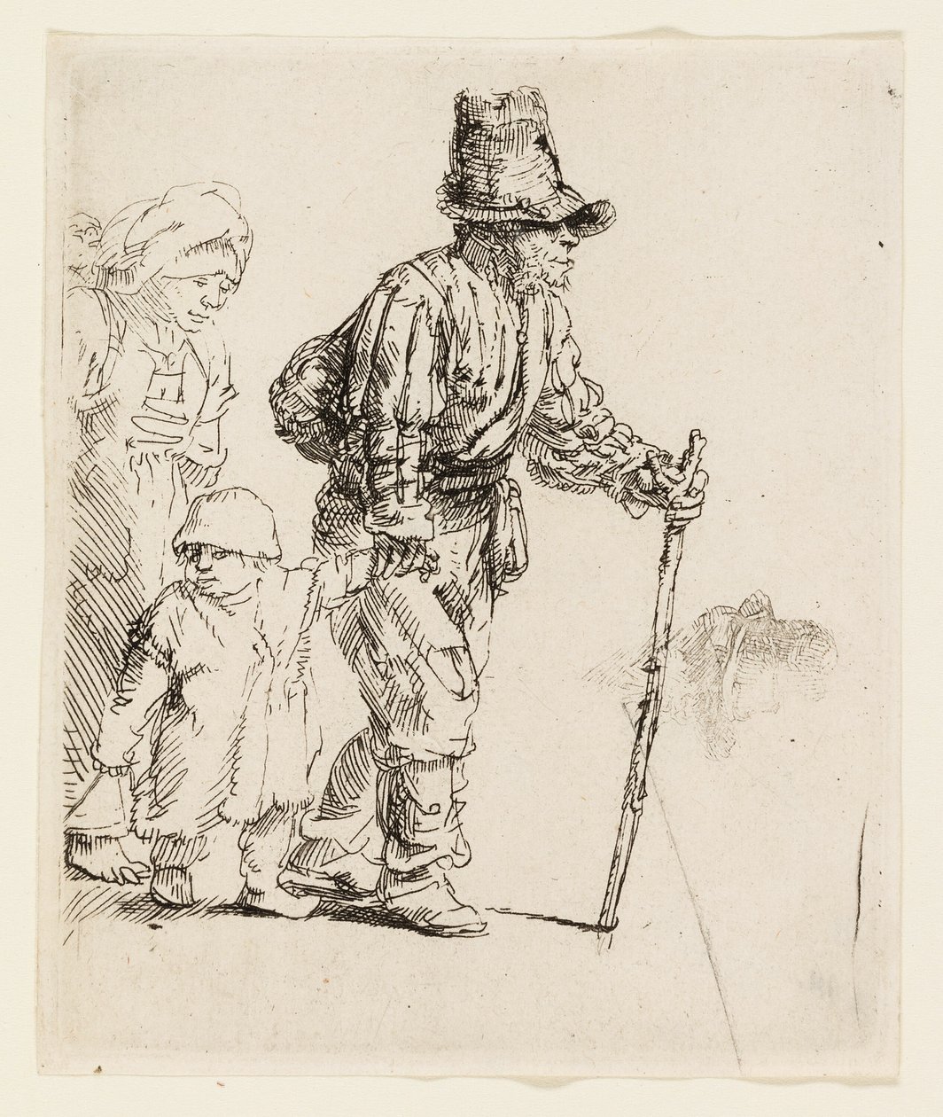 Familia campesina en el camino de Rembrandt van Rijn