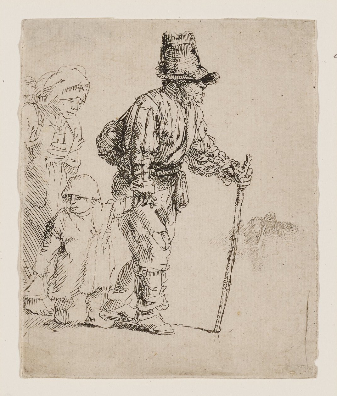 Una familia campesina deambulando de Rembrandt van Rijn