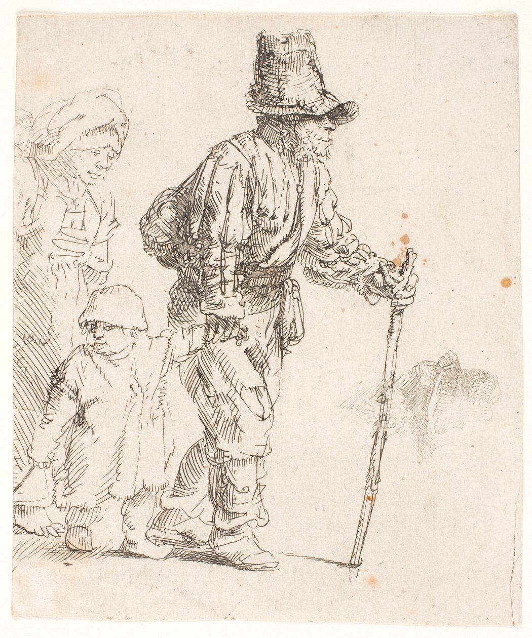 Una familia campesina vagabunda de Rembrandt van Rijn