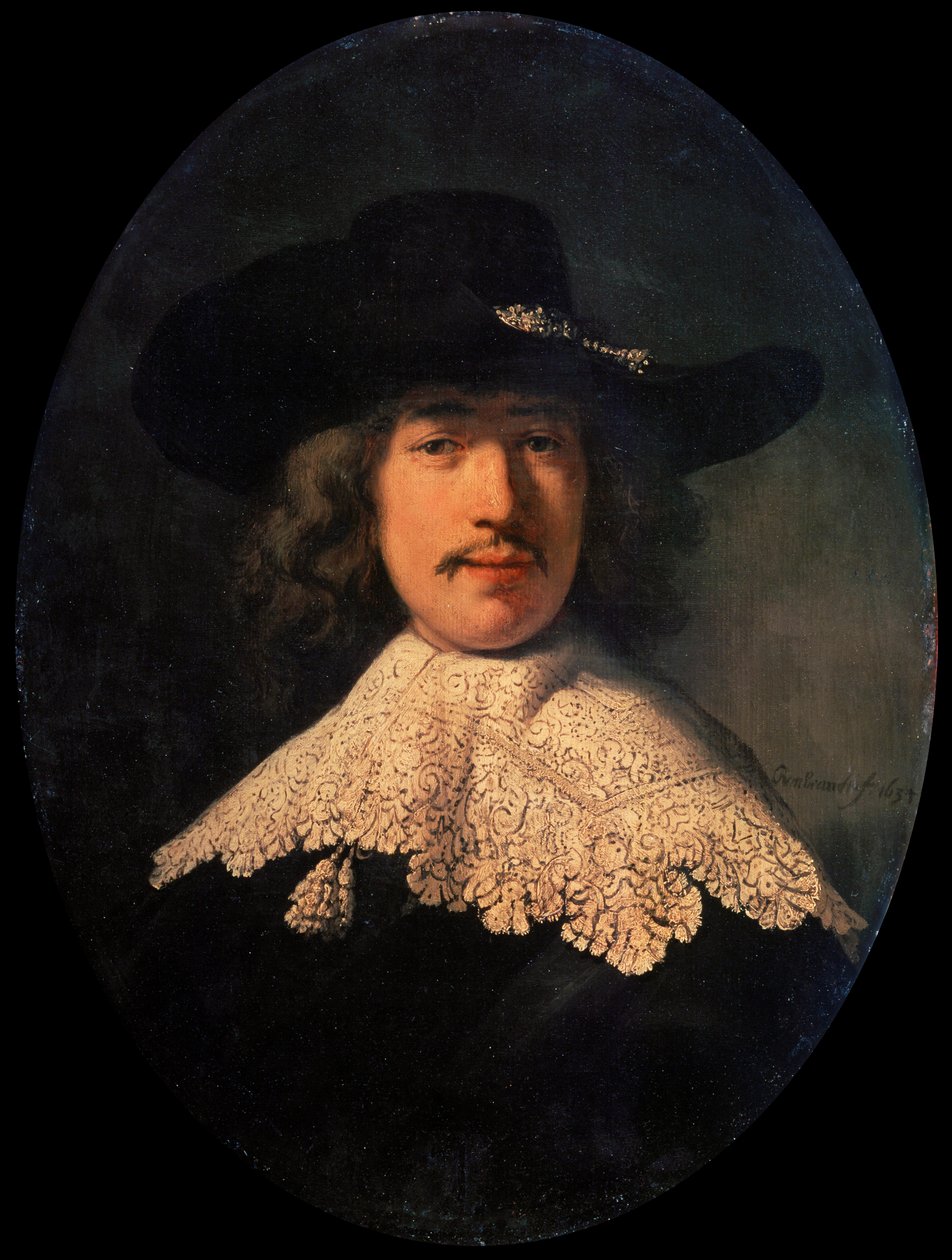 Retrato de un joven con cuello de encaje, 1634 de Rembrandt van Rijn