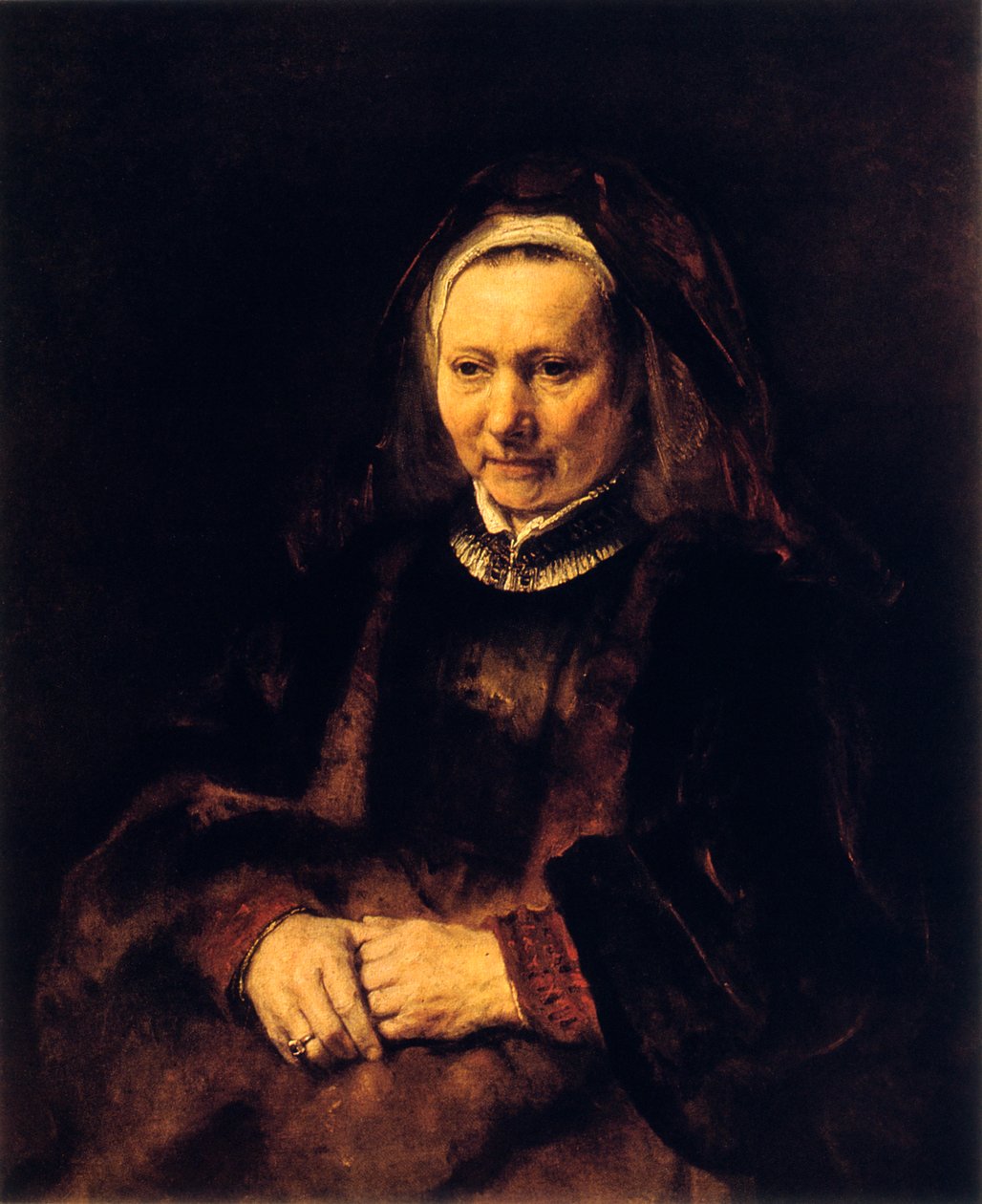 Retrato de una anciana, siglo XVII de Rembrandt van Rijn