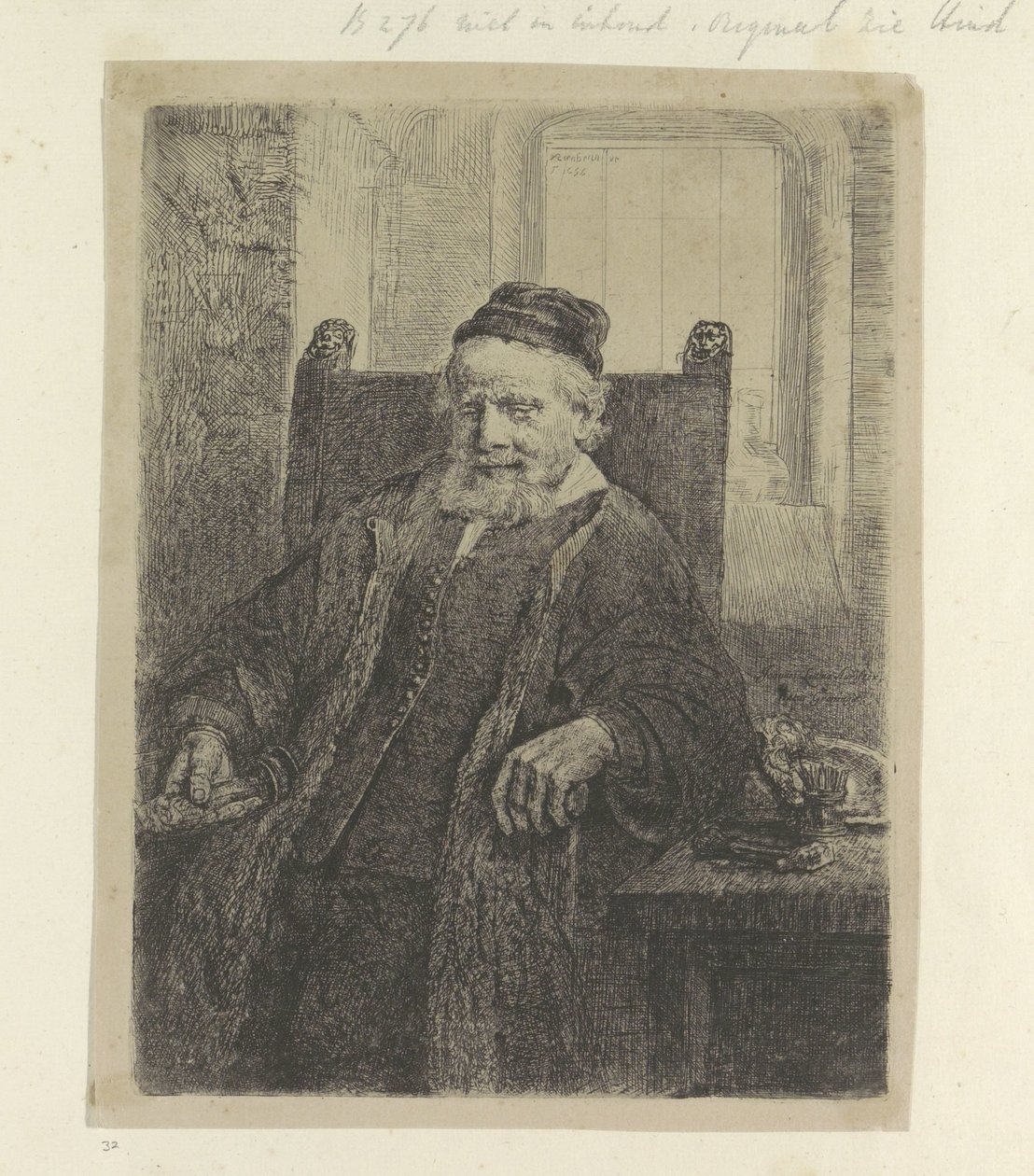 Portret van de goudsmid Jan Lutma Colección de ochenta y cinco grabados originales (título de la serie) de Rembrandt van Rijn