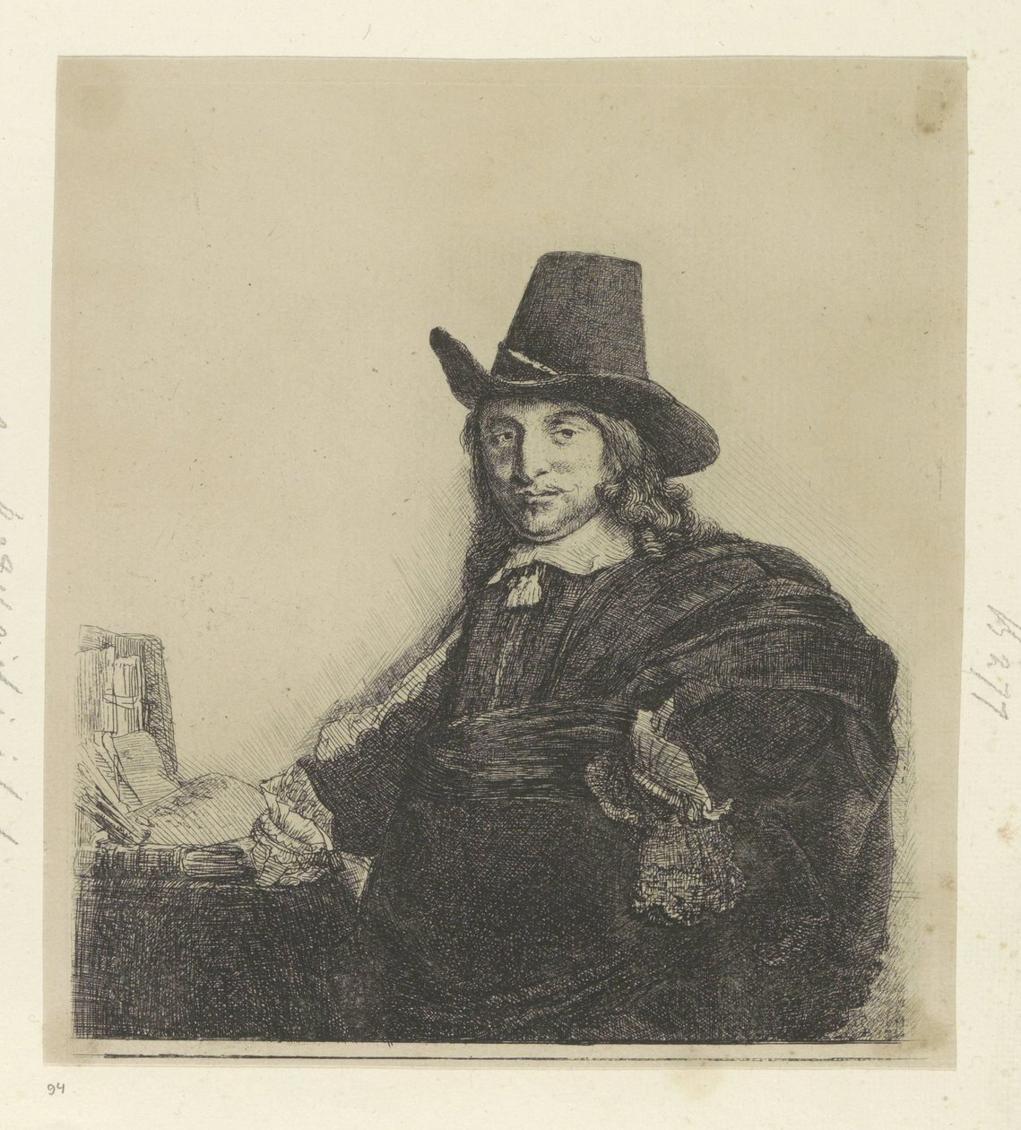 Portret van de schilder Jan Asselijn Colección de ochenta y cinco grabados originales (título de la serie) de Rembrandt van Rijn
