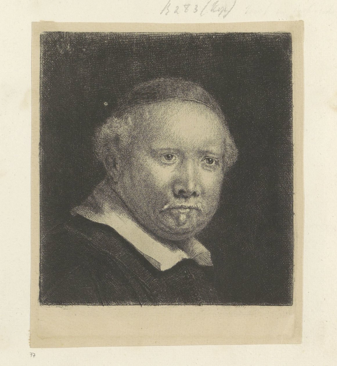 Retrato del escritor Lieven Willemsz. van Coppenol: plato grande Recueil de quatre-vingt-cinq estampes originales (título de la serie) de Rembrandt van Rijn