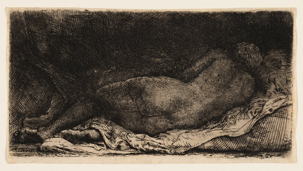 Desnudo femenino reclinado de Rembrandt van Rijn