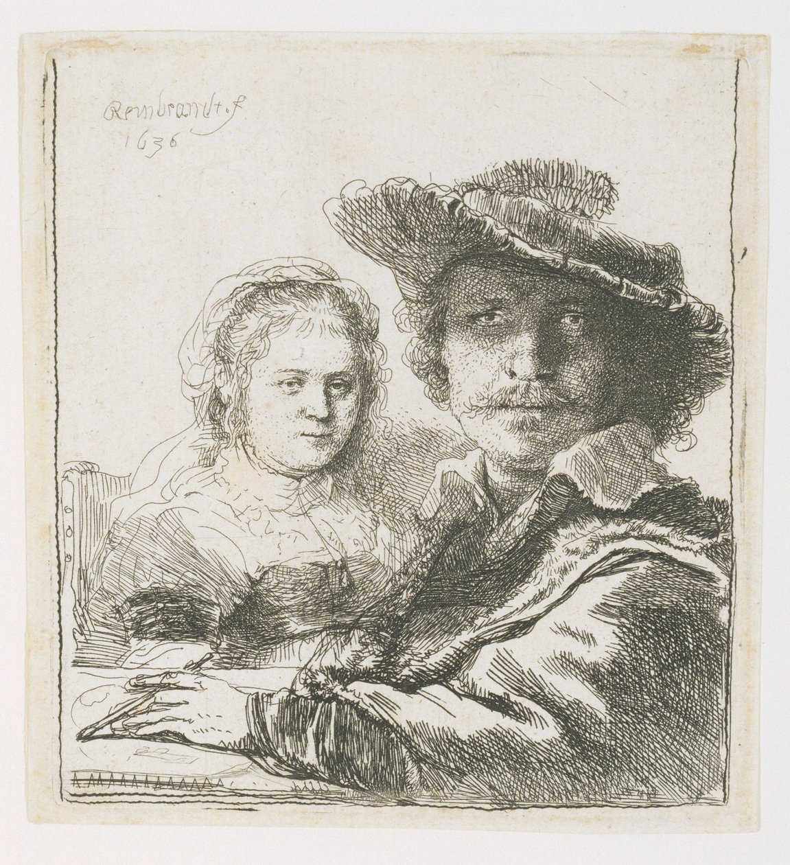 Rembrandt y su esposa Saskia, 1636 de Rembrandt van Rijn