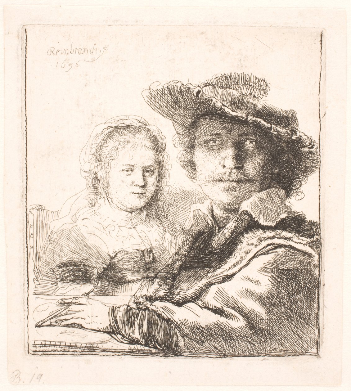 Rembrandt y su esposa Saskia: bustos de Rembrandt van Rijn