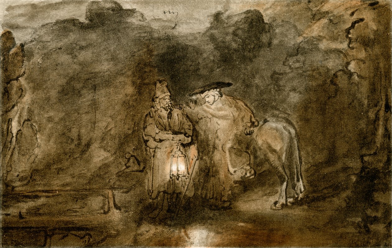 Descanso en la huida a Egipto de Rembrandt van Rijn