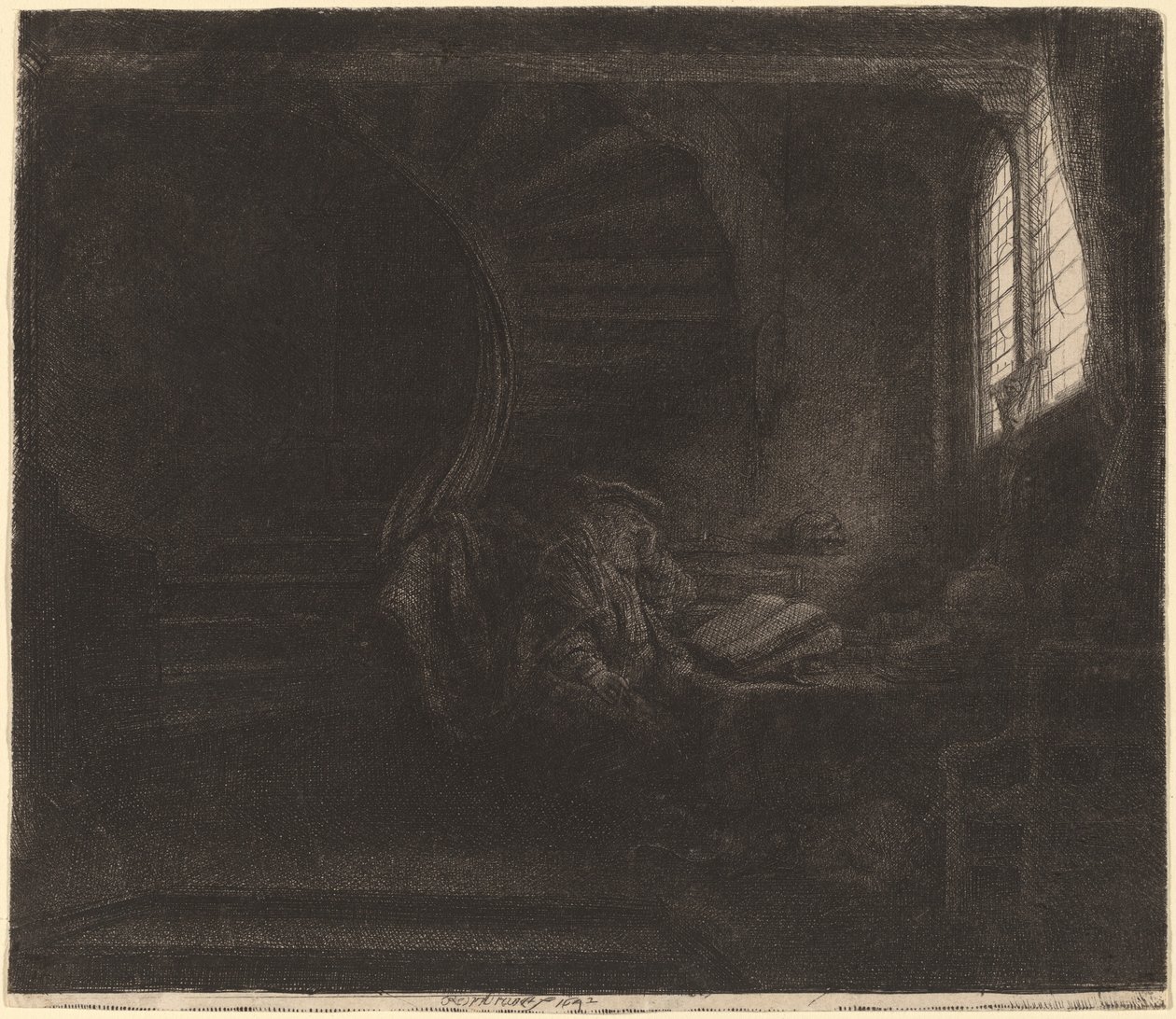 San Jerónimo en una Cámara Oscura de Rembrandt van Rijn