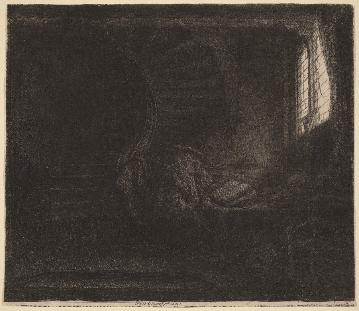 San Jerónimo en una habitación oscura de Rembrandt van Rijn