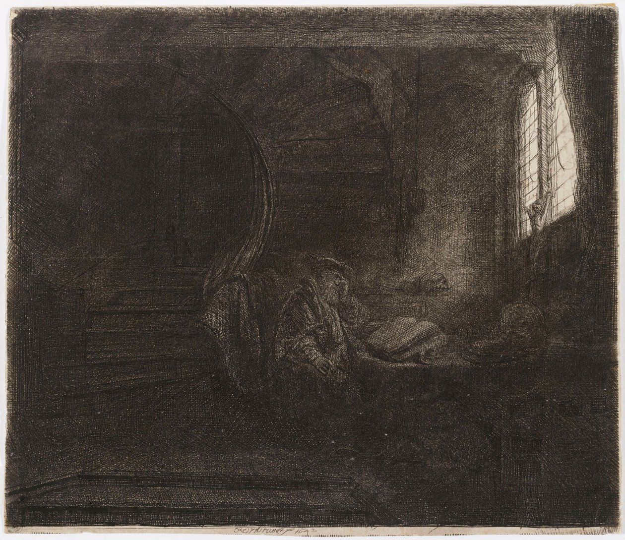 San Jerónimo en una habitación oscura de Rembrandt van Rijn
