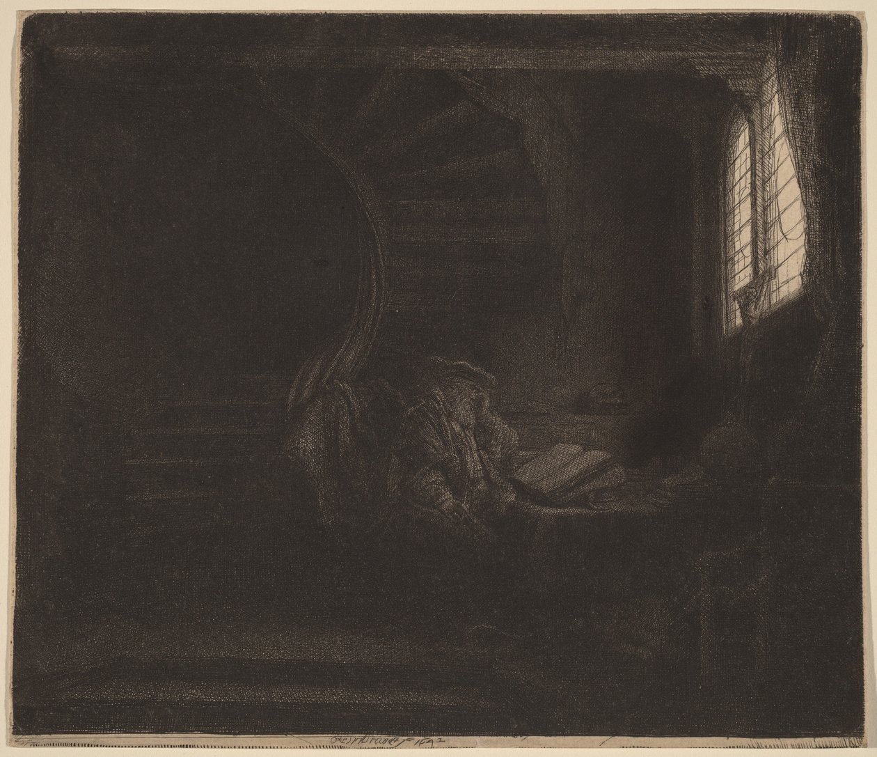 San Jerónimo en una habitación oscura de Rembrandt van Rijn