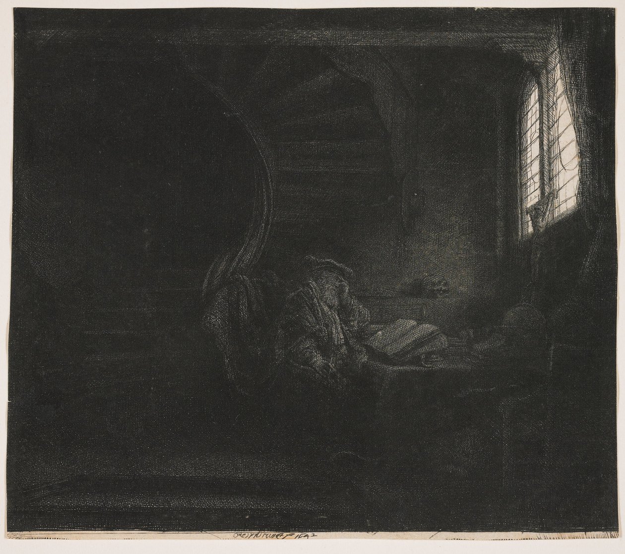 San Jerónimo en una habitación oscura de Rembrandt van Rijn