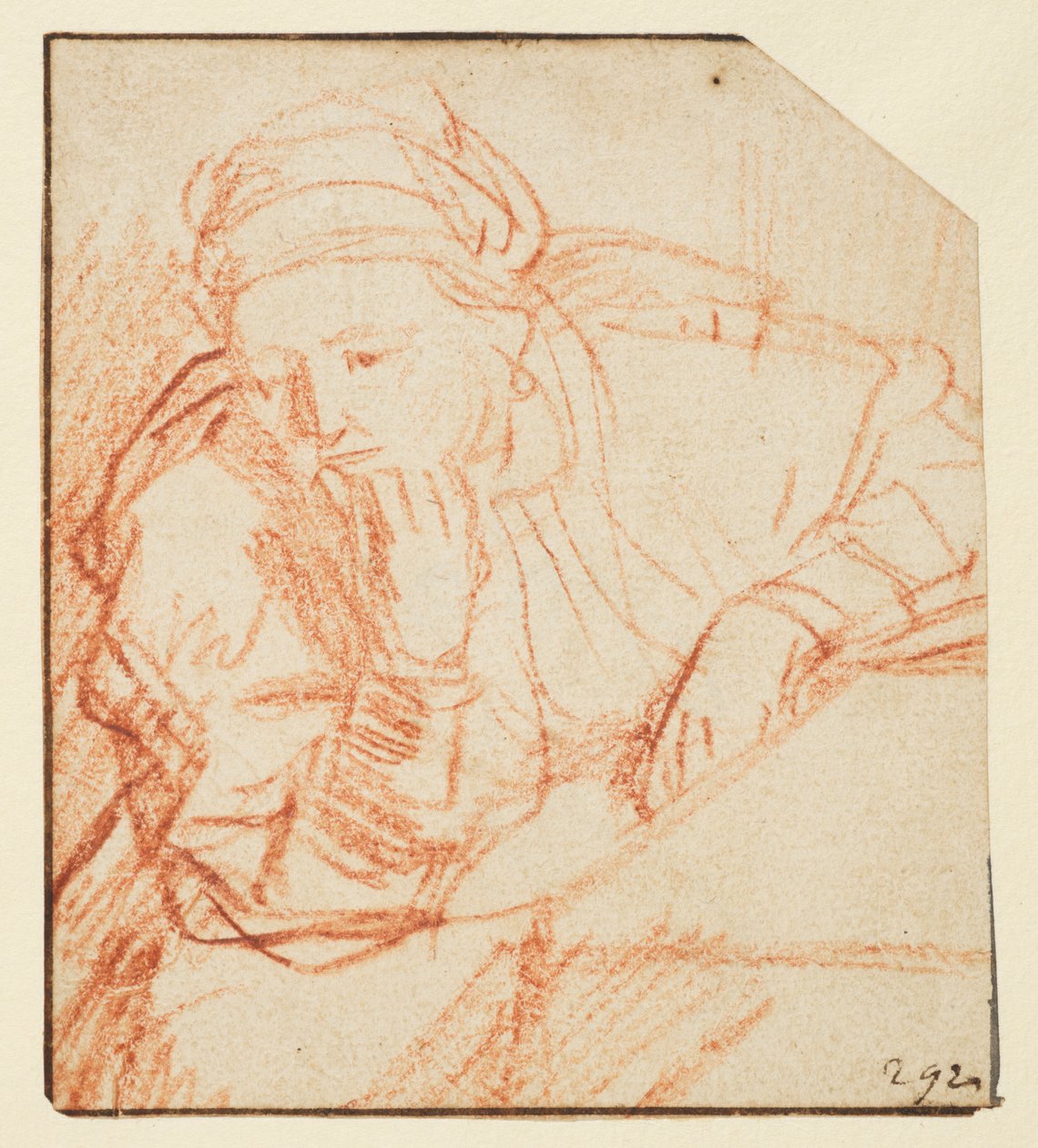 Saskia sentada en una mesa de Rembrandt van Rijn