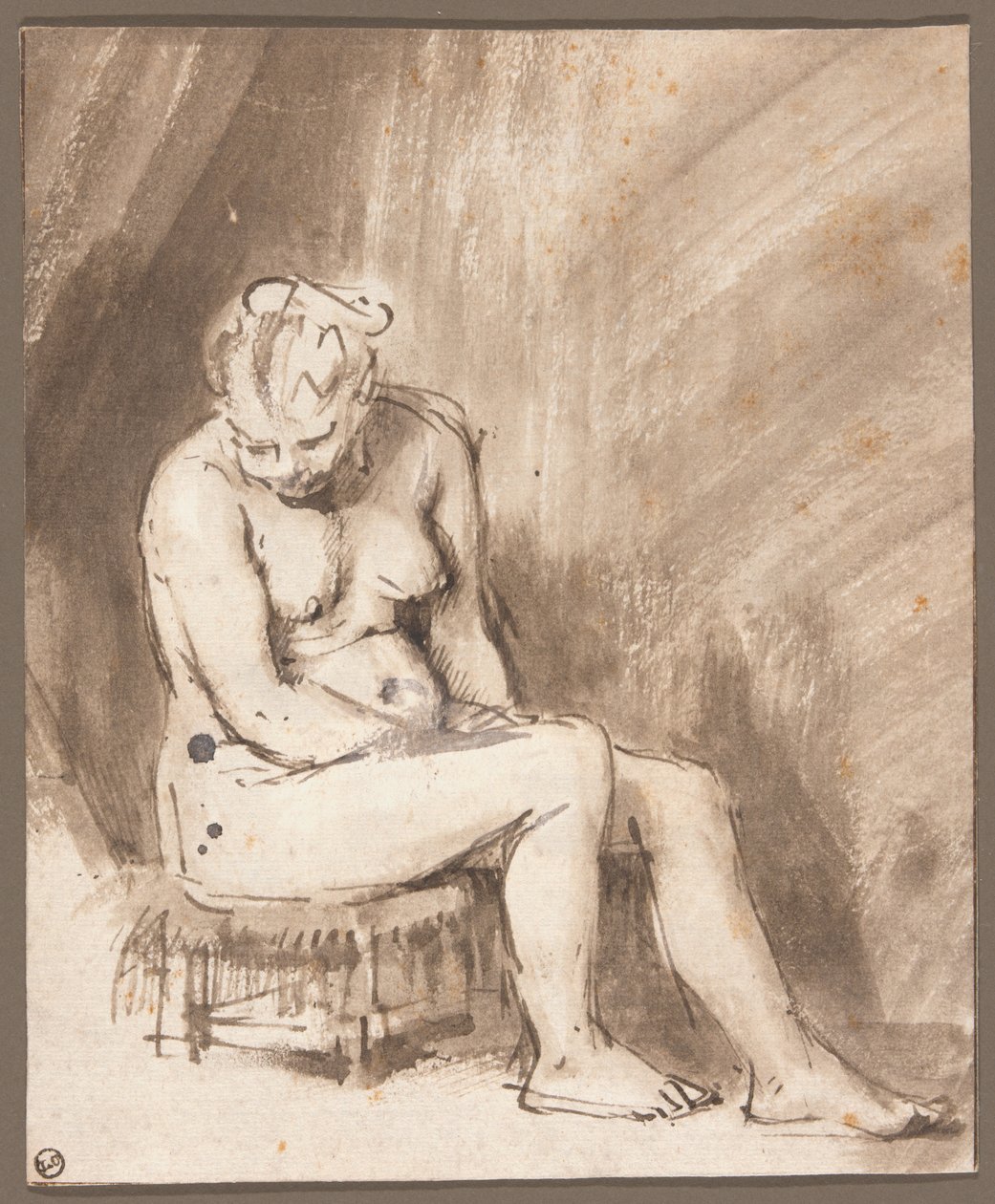 Desnudo femenino sentado de Rembrandt van Rijn