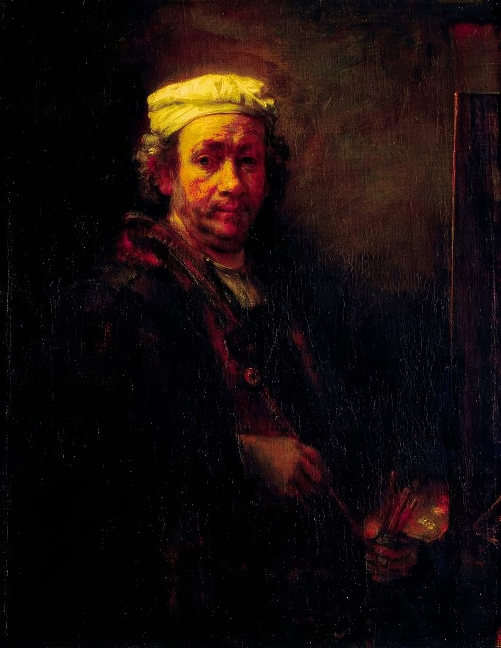 Autorretrato frente al caballete de Rembrandt van Rijn