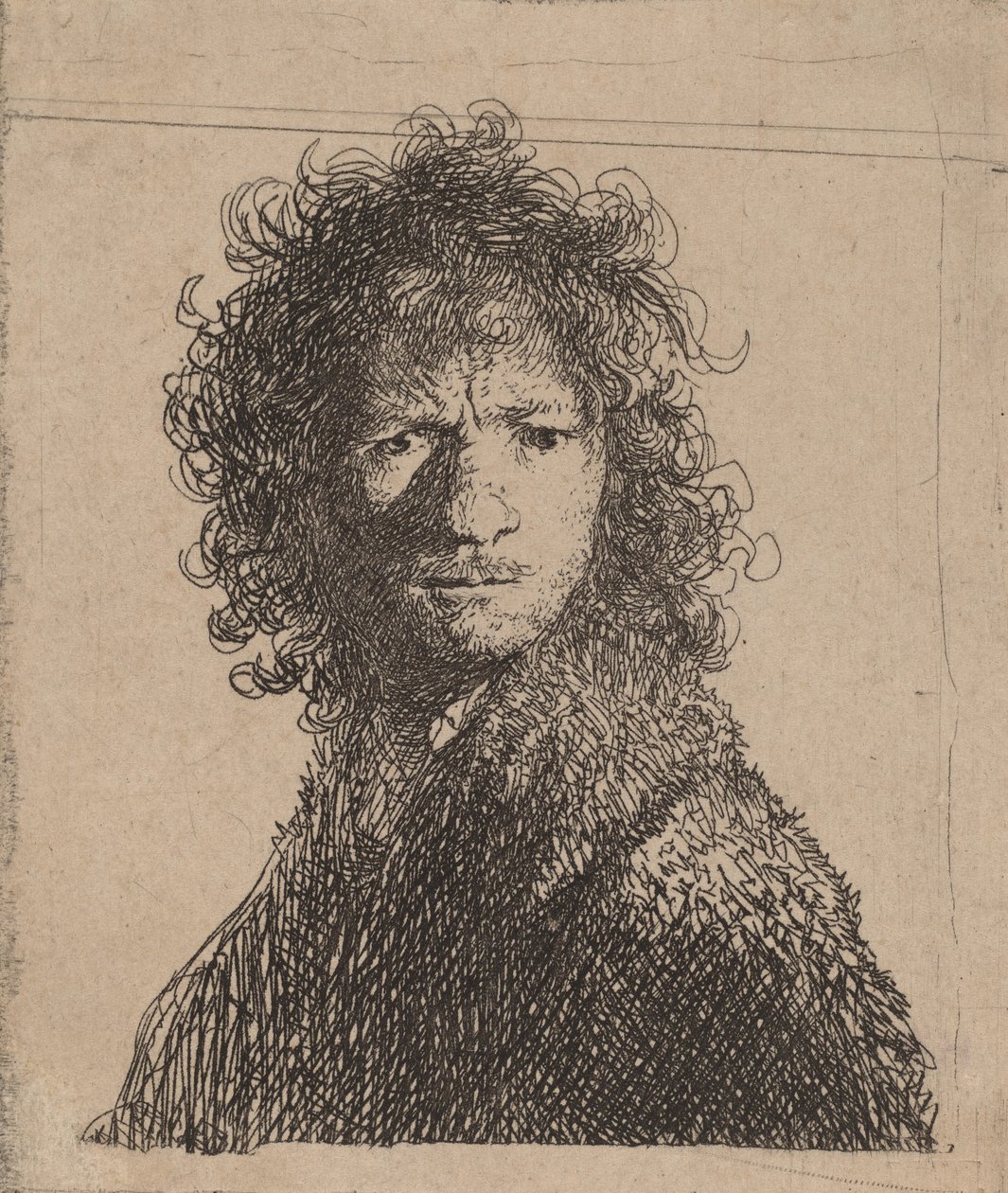 Autorretrato, Frunciendo el Ceño, 1630 de Rembrandt van Rijn