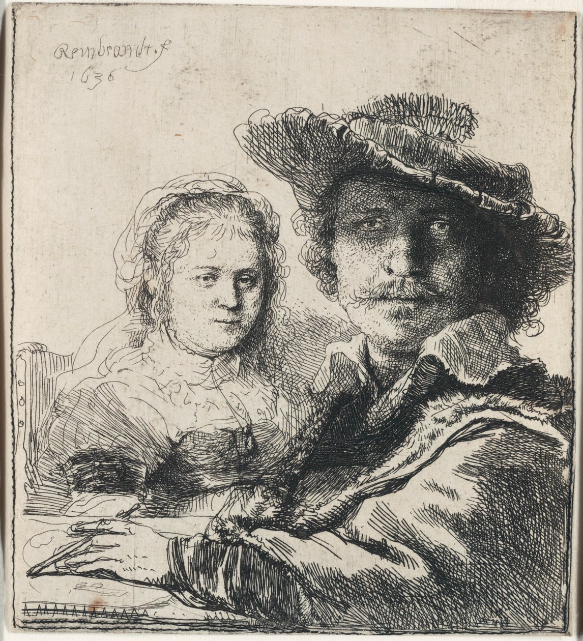 Autorretrato con Saskia de Rembrandt van Rijn