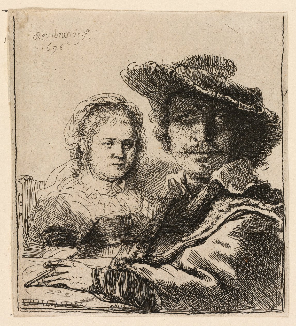 Autorretrato con Saskia de Rembrandt van Rijn