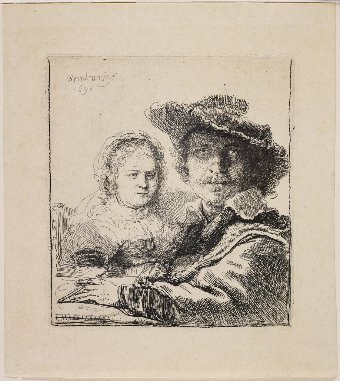 Autorretrato con Saskia de Rembrandt van Rijn