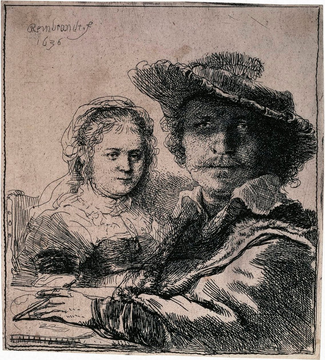 Autorretrato con Saskia, 1636 de Rembrandt van Rijn