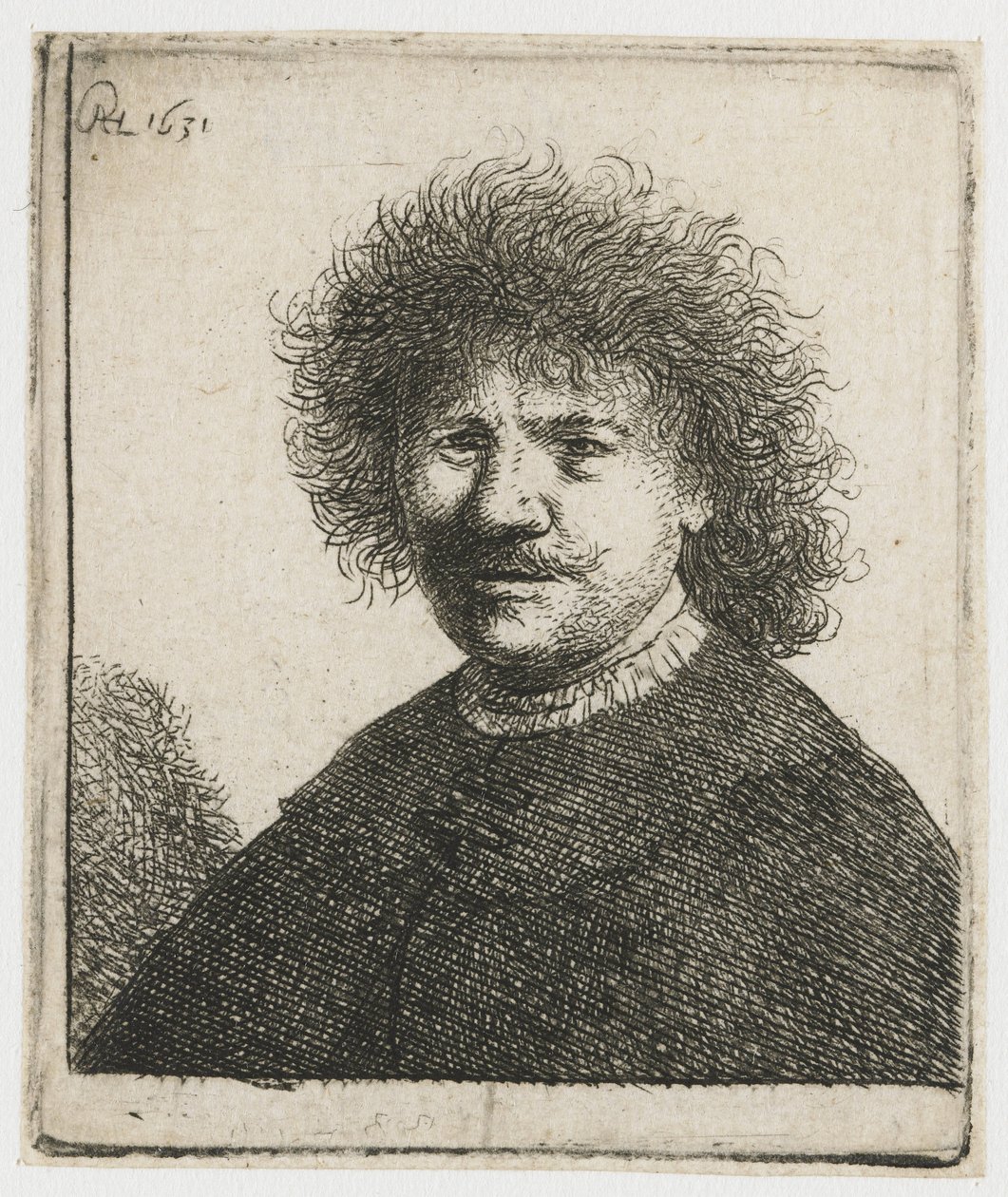 Autorretrato con capa y cuello caído: busto de Rembrandt van Rijn