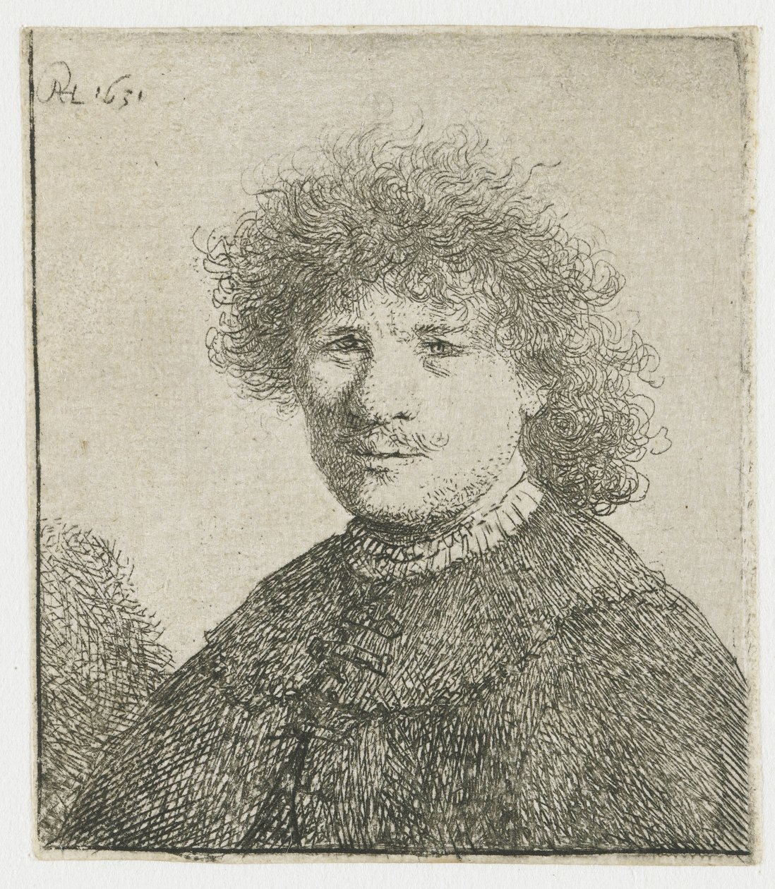 Autorretrato con capa y cuello caído: busto de Rembrandt van Rijn