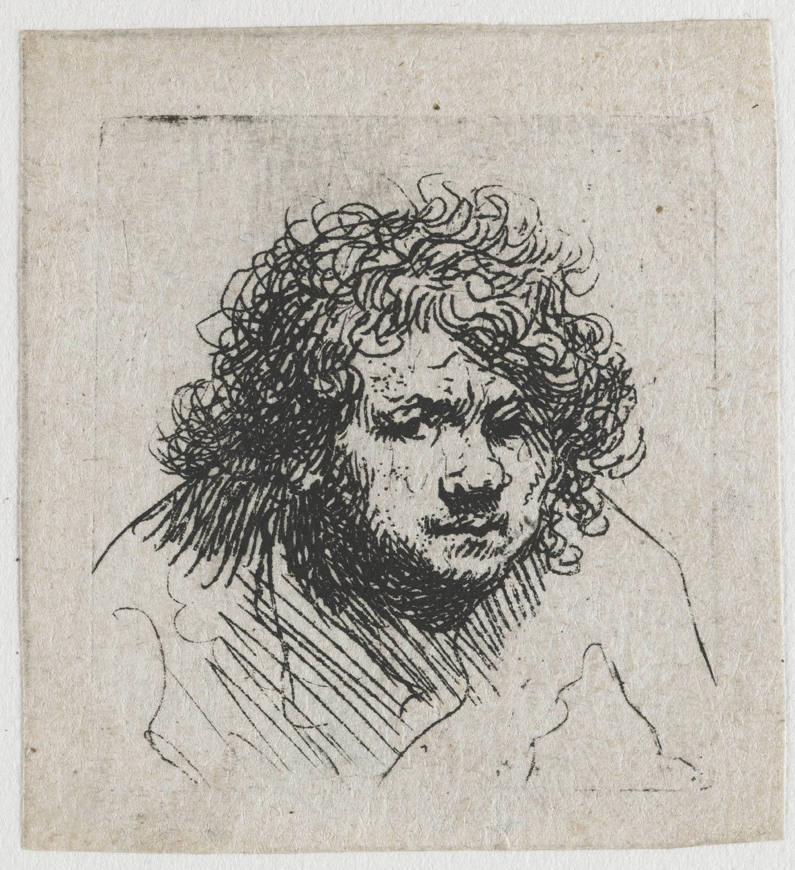 Autorretrato inclinado hacia delante: busto de Rembrandt van Rijn