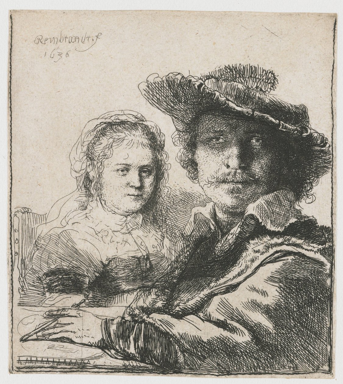 Autorretrato con Saskia de Rembrandt van Rijn