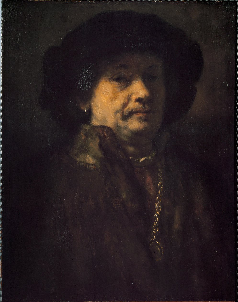 Autorretrato con pendiente y cadena de oro de Rembrandt van Rijn
