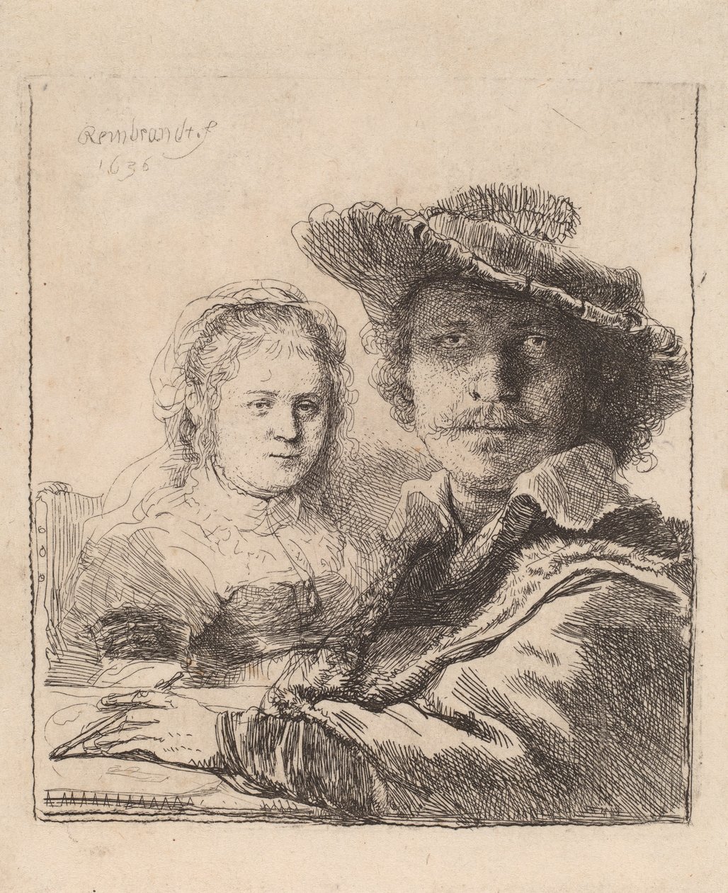 Autorretrato con Saskia, 1636 de Rembrandt van Rijn