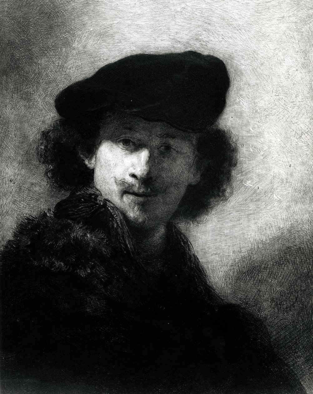 Autorretrato con Boina de Terciopelo de Rembrandt van Rijn