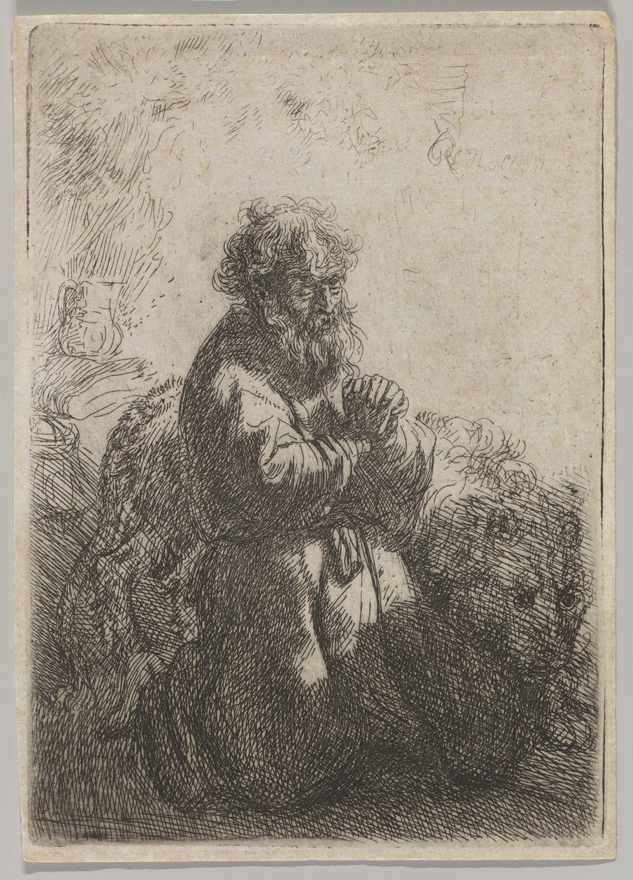 San Jerónimo en oración, 1635 de Rembrandt van Rijn