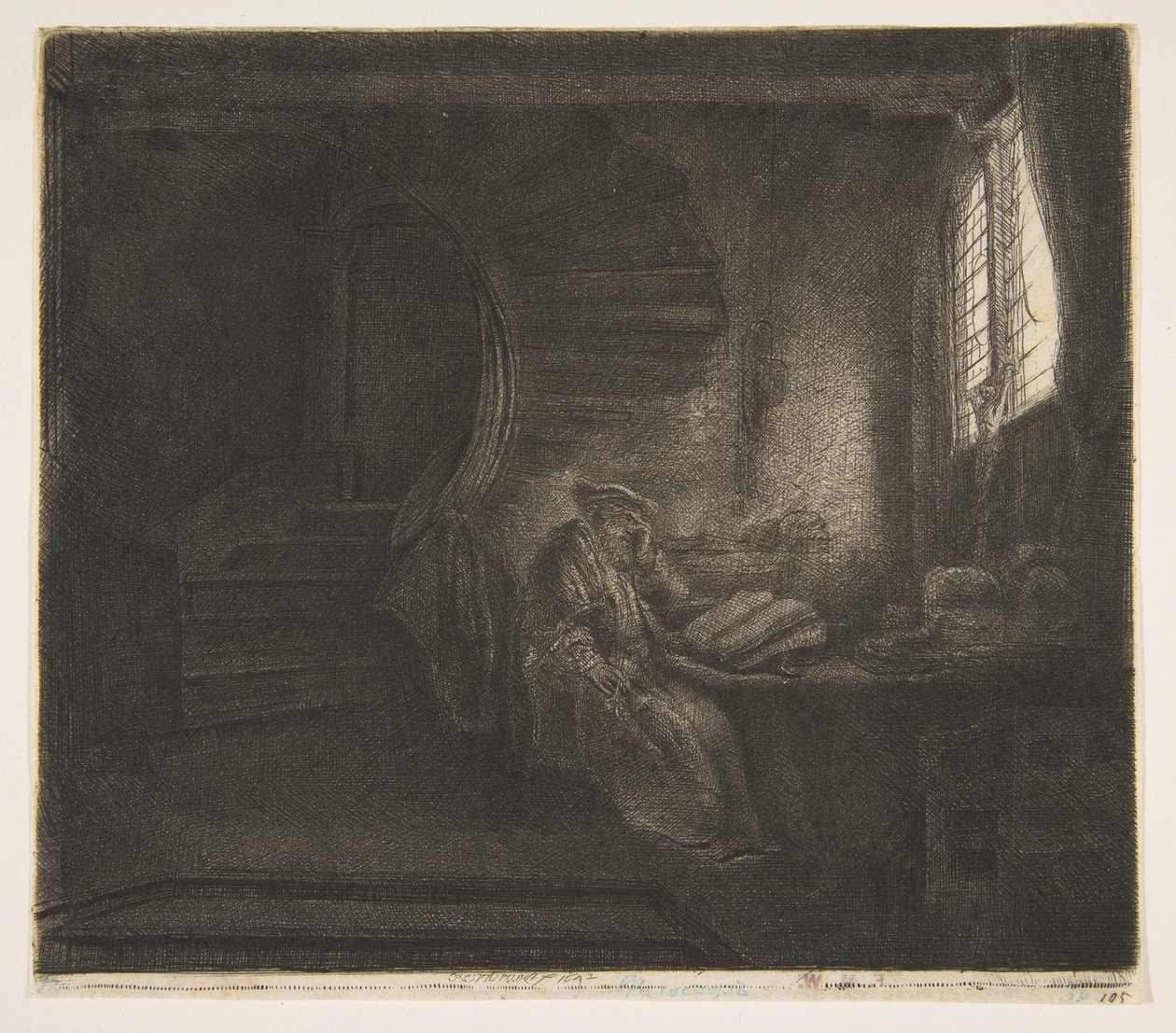 San Jerónimo en una cámara oscura, 1642 de Rembrandt van Rijn
