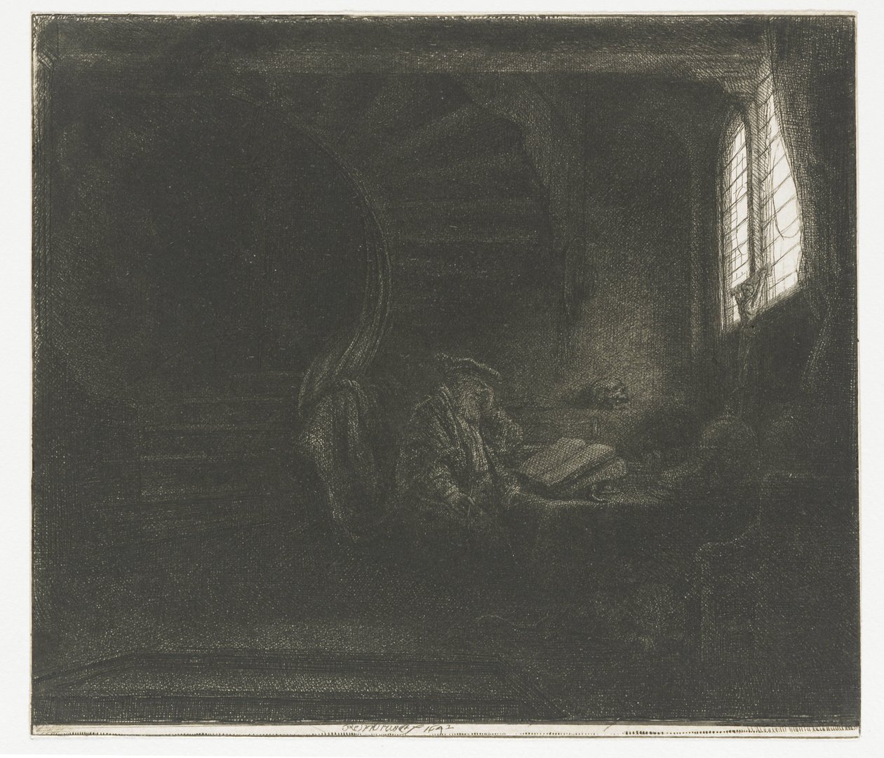 San Jerónimo en una cámara oscura de Rembrandt van Rijn