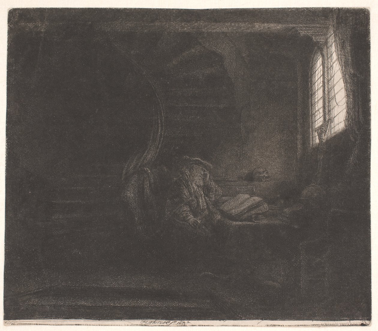 San Jerónimo en una habitación oscura de Rembrandt van Rijn