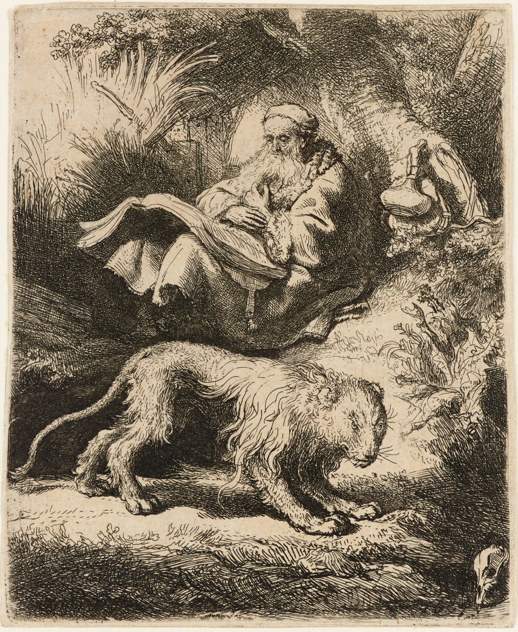 San Jerónimo leyendo, 1634 de Rembrandt van Rijn