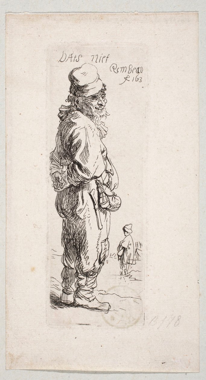 Campesino de pie, mirando hacia la derecha: «DatS niet» de Rembrandt van Rijn
