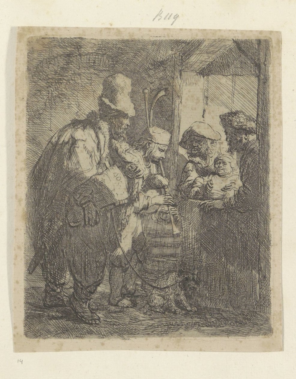 Straatmuzikanten Colección de ochenta y cinco grabados originales (título de la serie) de Rembrandt van Rijn