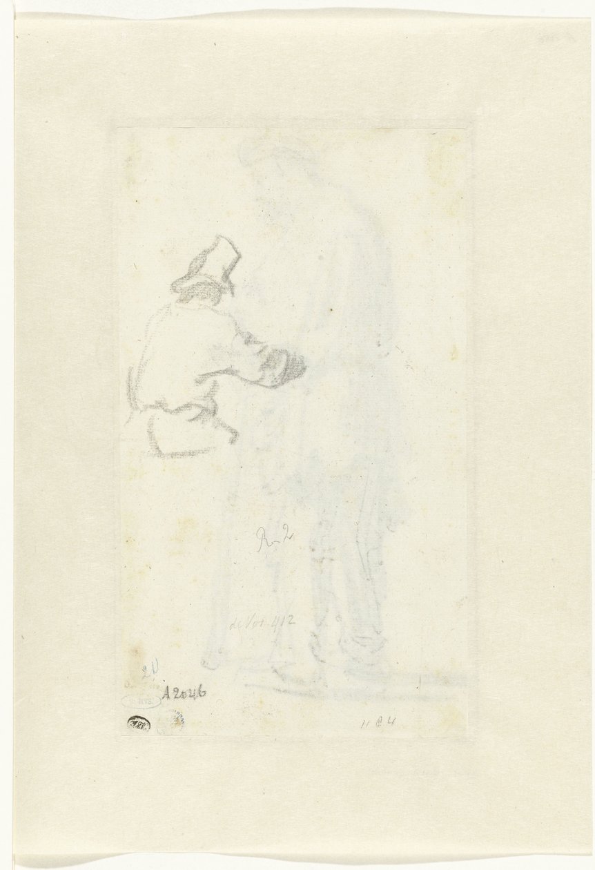 Estudio de un hombre, visto de espaldas de Rembrandt van Rijn