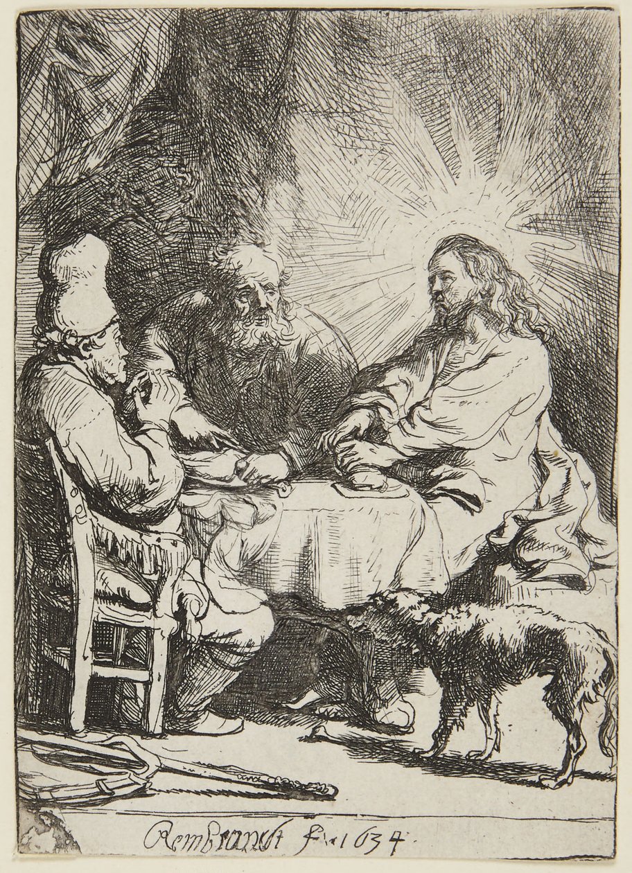 Cena en Emaús (plato pequeño) de Rembrandt van Rijn