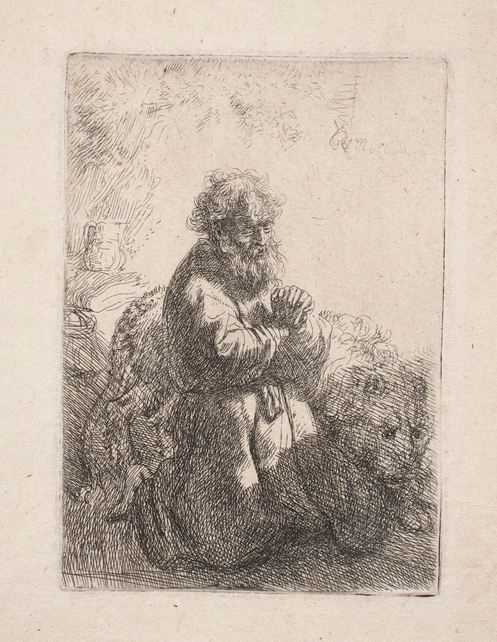 San Jerónimo rezando de Rembrandt van Rijn